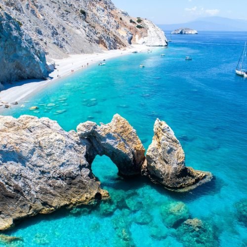 Aerial,View,Of,Lalaria,Beach,In,Skiathos,,Greece